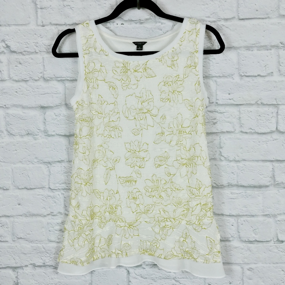 Ann Taylor Sleeveless Peplum Floral Tunic Blouse